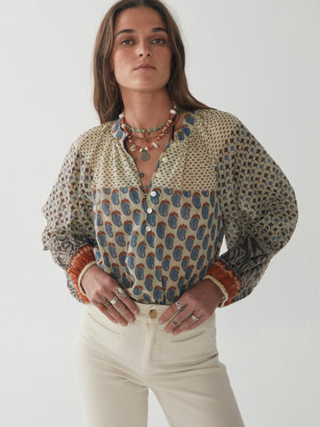 Paloma Blouse - Pantelaria Blue - Maison Hotel