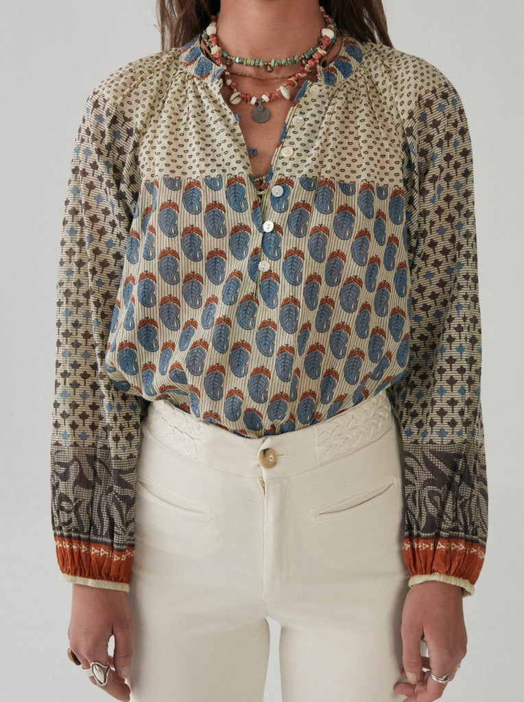 Paloma Blouse - Pantelaria Blue - Maison Hotel