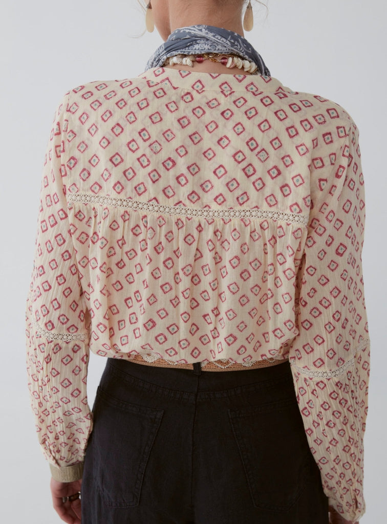 Rapsodia Blouse - Bandhani Summer Emerald Pink - Maison Hotel