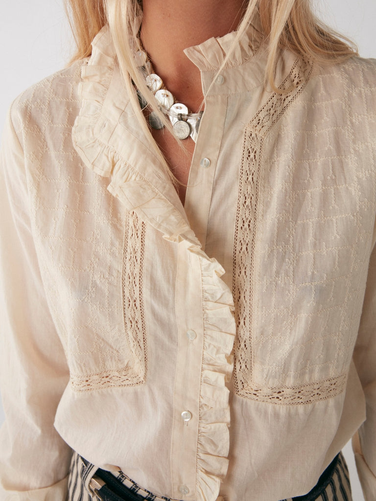 Riya Blouse - Victorian Ivory - Maison Hotel