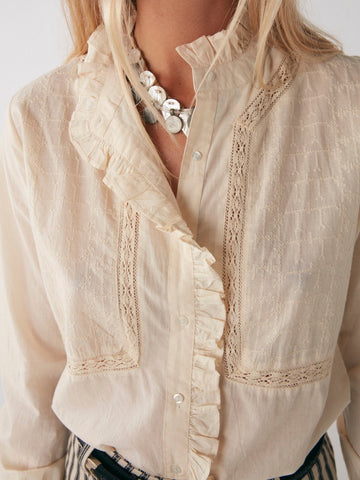 Riya Blouse - Victorian Ivory - Maison Hotel