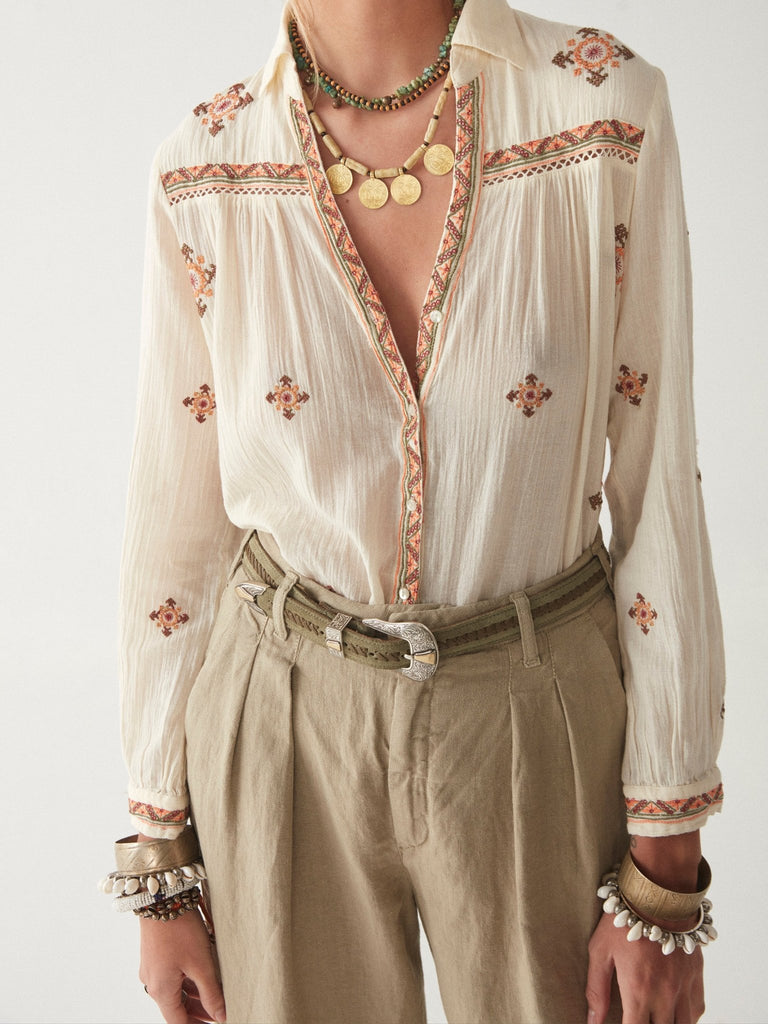 Rombo Blouse - Compass Ivory - Maison Hotel