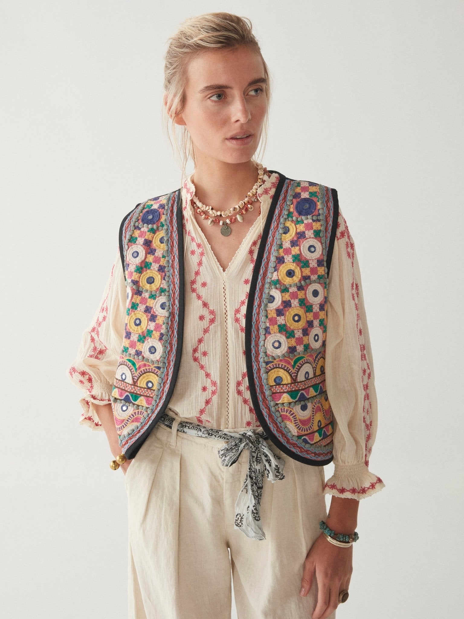 Sandrine Blouse - Primavera Rasberry - Maison Hotel