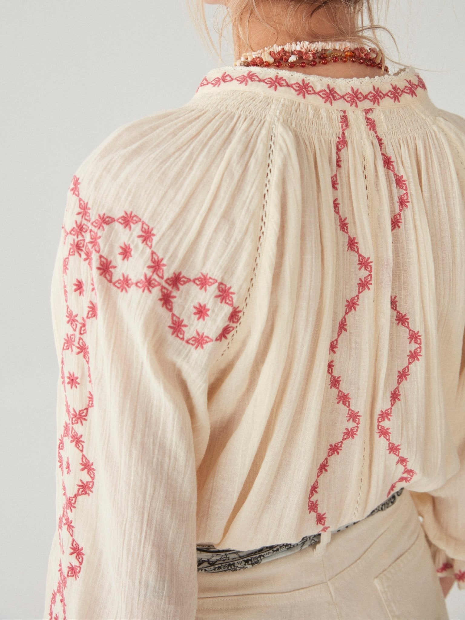 Sandrine Blouse - Primavera Rasberry - Maison Hotel