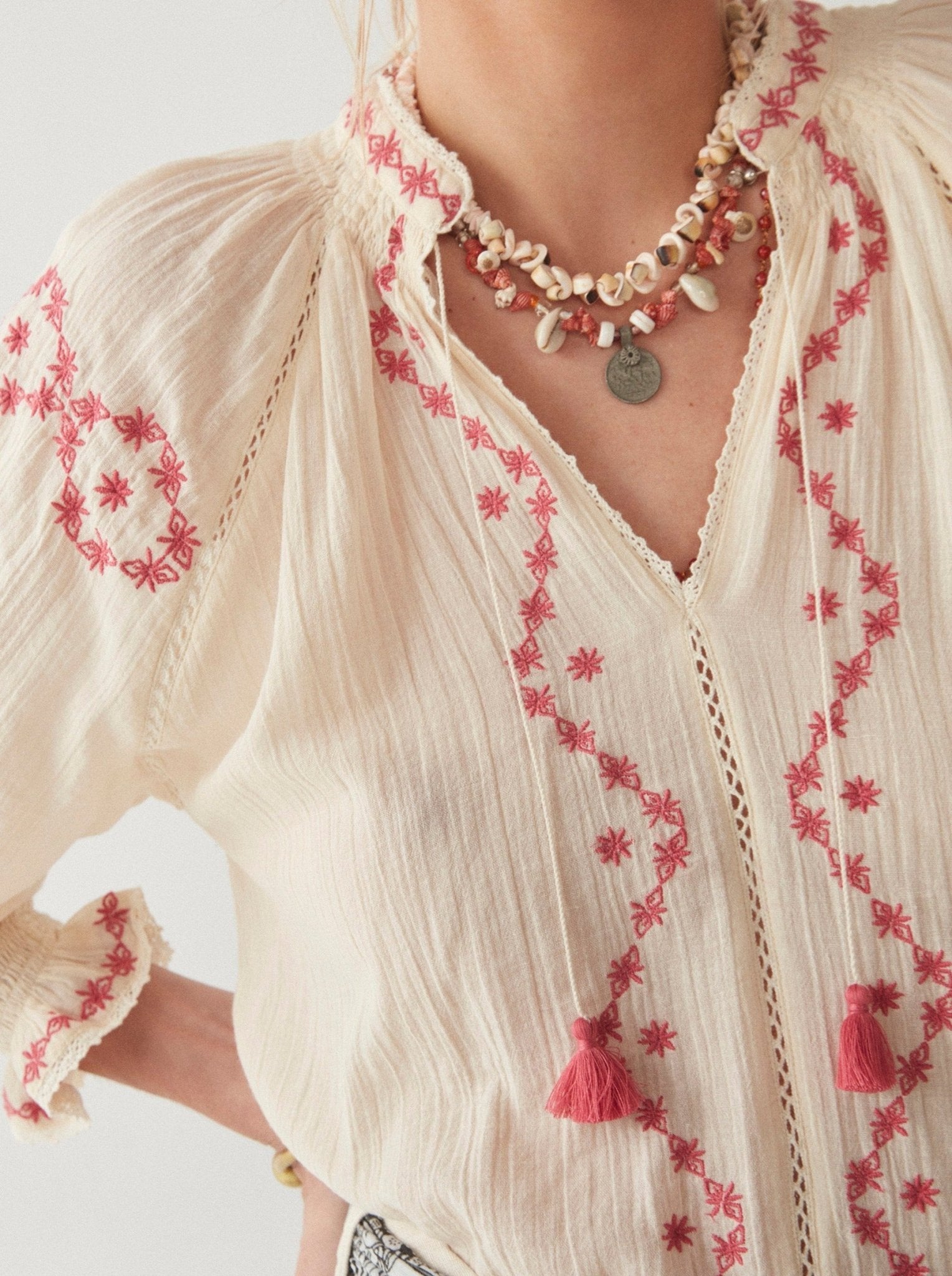 Sandrine Blouse - Primavera Rasberry - Maison Hotel