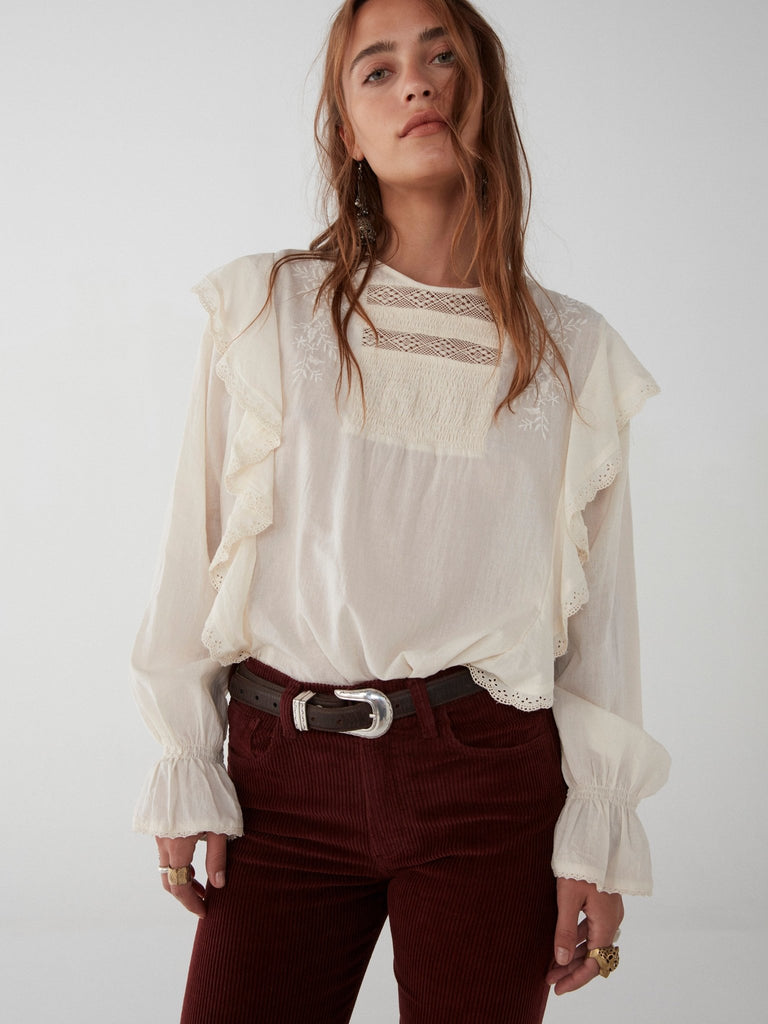 Solange Blouse - Romantic - Ecru - Maison Hotel