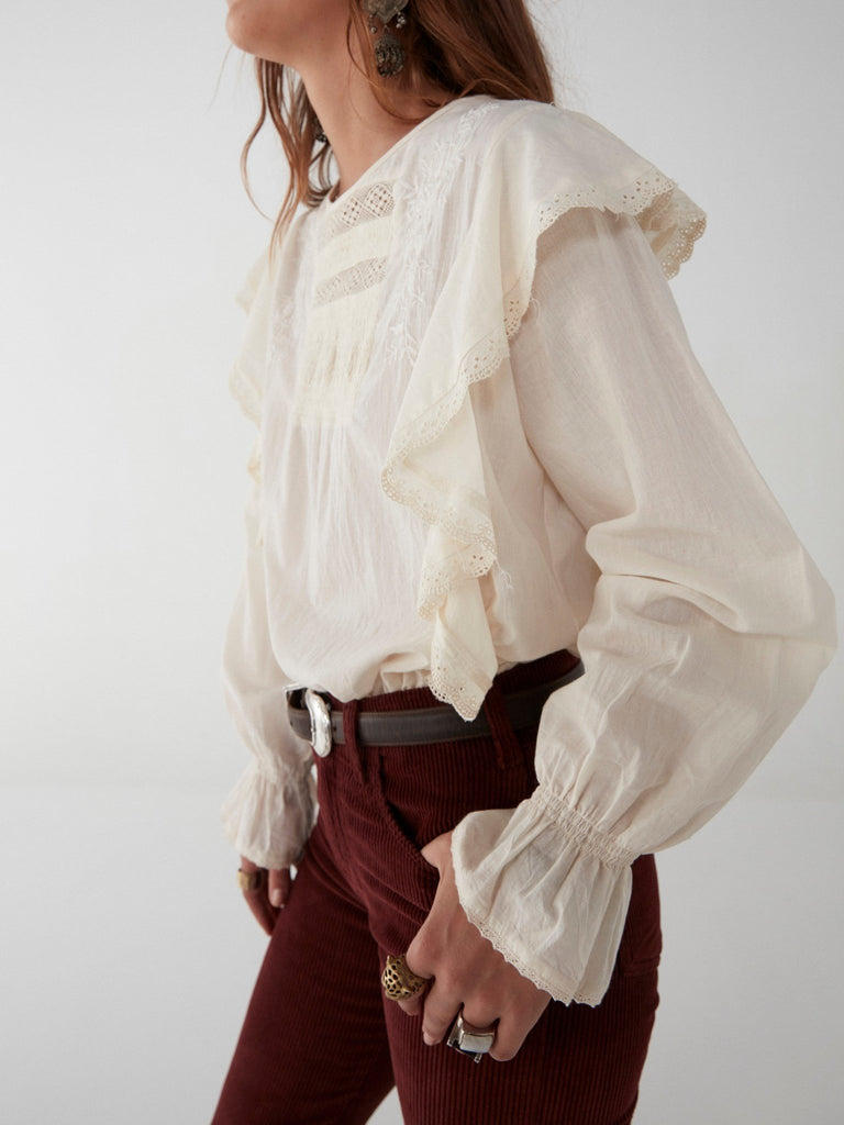 Solange Blouse - Romantic - Ecru - Maison Hotel