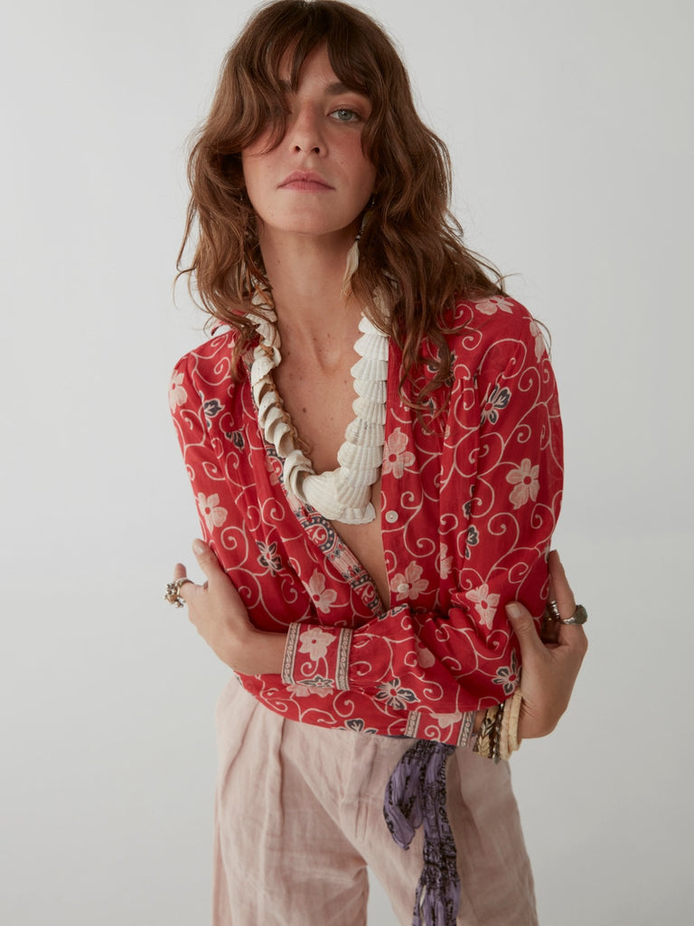 Ziggy Blouse - Maui Rojo - Maison Hotel