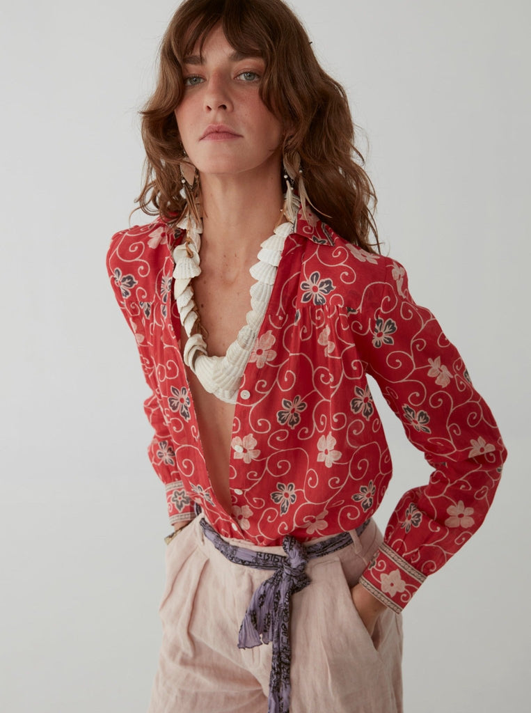 Ziggy Blouse - Maui Rojo – Maison Hotel